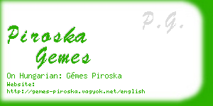 piroska gemes business card