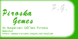 piroska gemes business card
